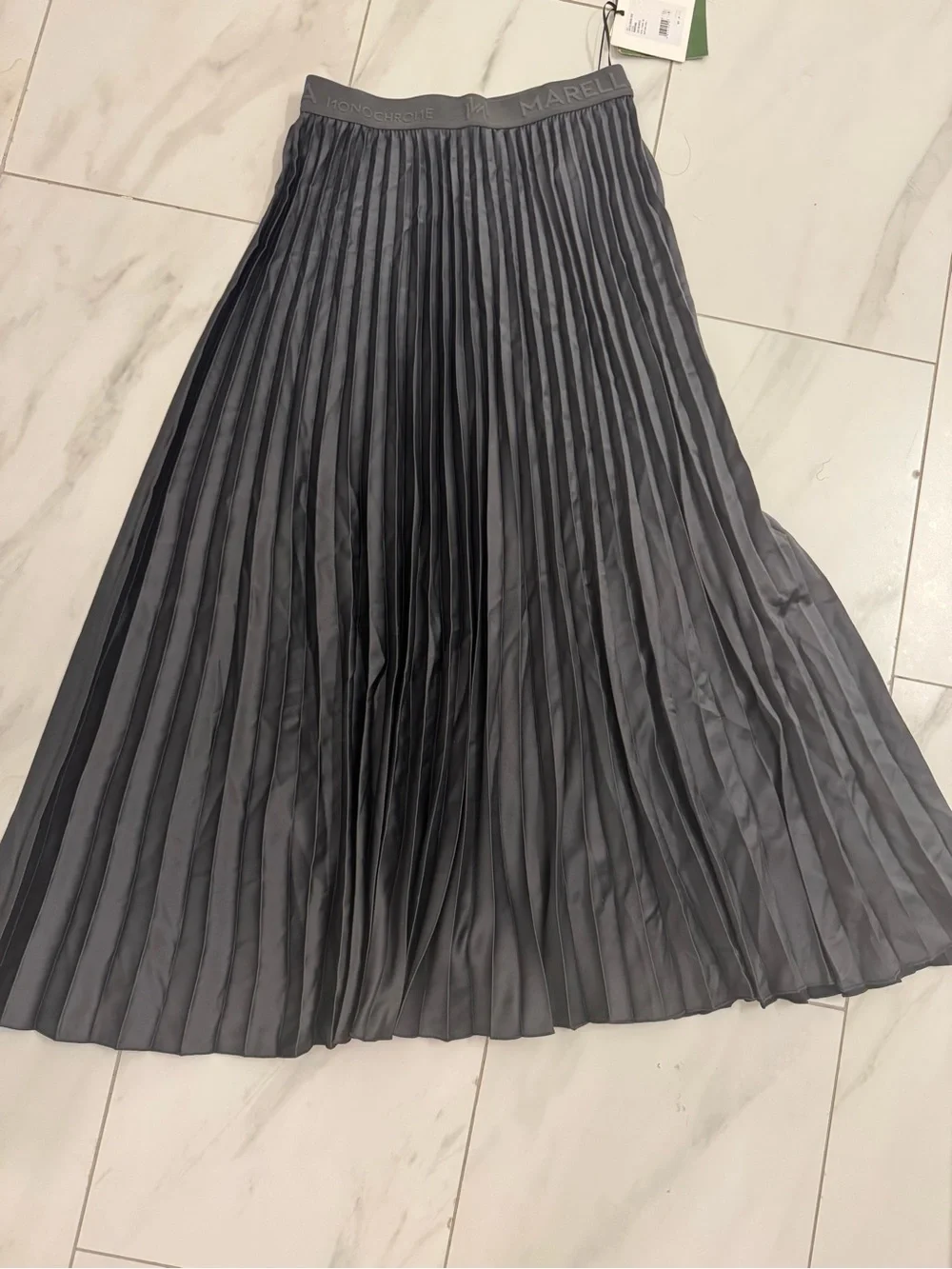 MARELLA Grey Pleated Maxi Skirt